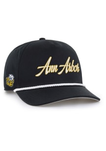 47 Black Michigan Wolverines Retro Overhand Hitch Adjustable Hat