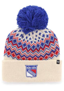 47 New York Rangers Ivory Elsa Cuff Pom Womens Knit Hat