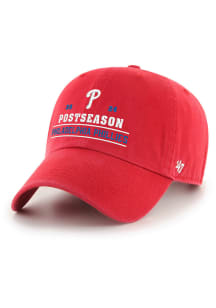 47 Philadelphia Phillies 2024 MLB Playoffs Clean Up Adjustable Hat - Red