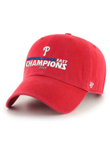 47 Philadelphia Phillies 2024 MLB Division Champs Clean Up Adjustable Hat - Red