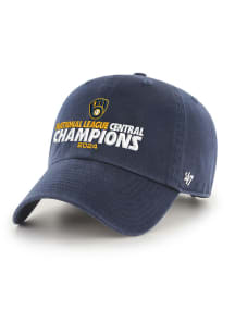 47 Milwaukee Brewers 2024 MLB Division Champs Clean Up Adjustable Hat - Navy Blue