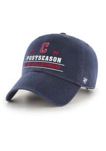 47 Cleveland Guardians 2024 MLB Playoffs Clean Up Adjustable Hat - Navy Blue