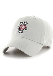 47 Grey Wisconsin Badgers Clean Up Adjustable Hat