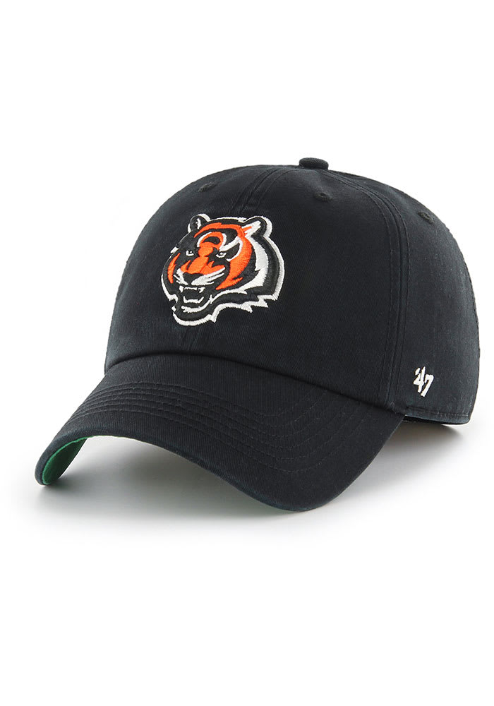 Men's '47 Black Cincinnati Bengals Franchise Logo Fitted Hat