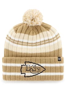 47 Kansas City Chiefs Tan Tonal Logo Hone Cuff Pom Mens Knit Hat