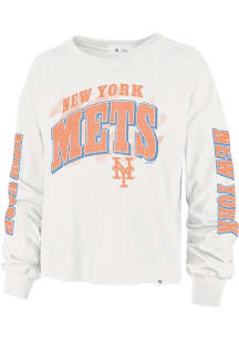 47 New York Mets Womens White Parkway LS Tee