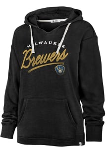 47 Milwaukee Brewers Womens Black Kennedy Hooded Sweatshirt