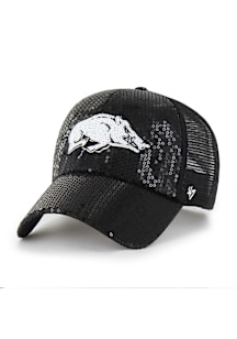 47 Arkansas Razorbacks Black Dazzle Mesh Womens Adjustable Hat