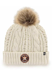 47 Houston Astros Ivory Meeko Cuff Pom Womens Knit Hat