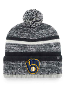 47 Milwaukee Brewers Navy Blue Northward Cuff Pom Mens Knit Hat