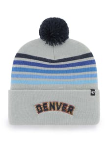 47 Denver Nuggets Grey City Edition Cuff Pom Mens Knit Hat