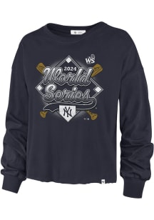 47 New York Yankees Womens Navy Blue 2024 World Series Participant Parkway LS Tee