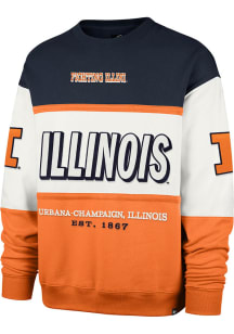 Mens Illinois Fighting Illini Navy Blue 47 Breeeze By Maximalist Crew Sweatshirt