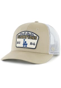 47 Los Angeles Dodgers 2024 World Series Champs Belt Trucker Adjustable Hat - Khaki