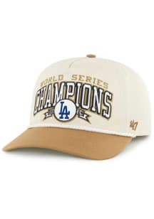 47 Los Angeles Dodgers 2024 World Series Champs Batter Hitch Adjustable Hat - Natural