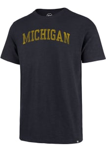 Michigan Wolverines Blue 47 Wordmark Short Sleeve Fashion T Shirt