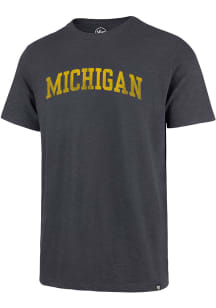 Michigan Wolverines Navy Blue 47 Wordmark Design Short Sleeve Fashion T Shirt