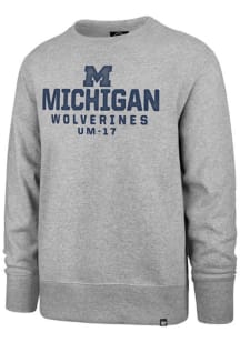 Mens Michigan Wolverines Grey 47 Honor Roll Crew Sweatshirt