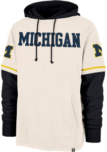 Mens Michigan Wolverines White 47 Trifecta Long Sleeve Fashion Hood