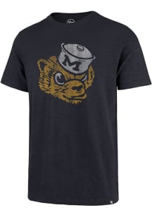 47 Michigan Wolverines Blue Scrum Design Short Sleeve Fashion T Shirt