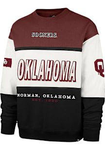47 Oklahoma Sooners Mens Crimson Breeeze By Maximalist Long Sleeve Crew Sweatshirt