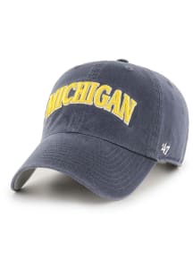 Michigan Wolverines 47 Archie Script Clean Up Womens Adjustable Hat - Navy Blue