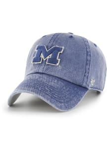 47 Blue Michigan Wolverines Esker Clean Up Adjustable Hat