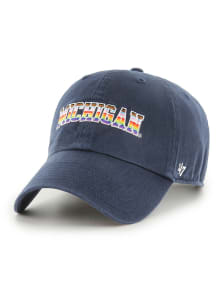 47 Blue Michigan Wolverines Pride Script Clean Up Adjustable Hat