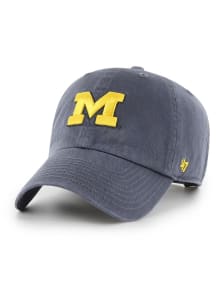 47 Blue Michigan Wolverines Clean Up Design Adjustable Hat