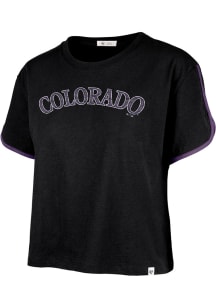 47 Colorado Rockies Womens Black Dolphin Short Sleeve T-Shirt