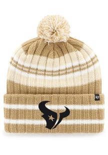47 Houston Texans Tan Tonal Logo Hone Cuff Pom Mens Knit Hat