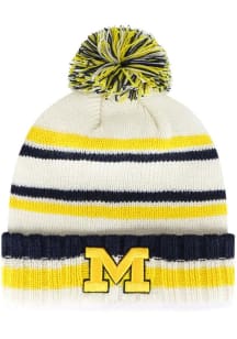 Michigan Wolverines 47 Driftway Cuff Pom Youth Knit Hat - White