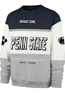 47 Penn State Nittany Lions Mens Navy Blue Breeeze By Maximalist Long Sleeve Crew Sweatshirt