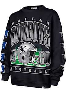 47 Dallas Cowboys Womens Navy Blue Go Big Crew Sweatshirt