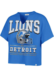 47 Detroit Lions Womens Blue Elation Short Sleeve T-Shirt