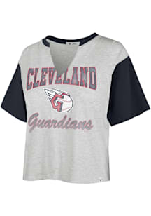 47 Cleveland Guardians Womens Grey Dolly Short Sleeve T-Shirt