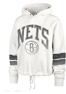 47 Brooklyn Nets Womens White Harper Hooded Sweatshirt