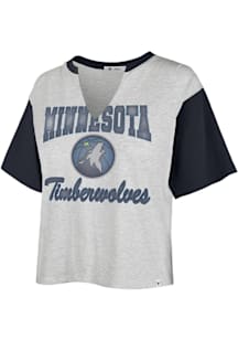 47 Minnesota Timberwolves Womens Grey Dolly Short Sleeve T-Shirt