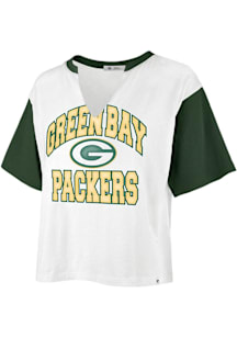 47 Green Bay Packers Womens White Dolly Short Sleeve T-Shirt