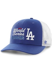 47 Los Angeles Dodgers 2024 World Series Team ID Trucker Adjustable Hat - Blue