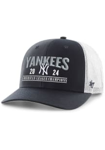 47 New York Yankees 2024 League Champs Trucker Adjustable Hat - Navy Blue