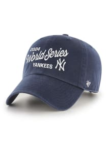 47 New York Yankees 2024 World Series Team ID Clean Up Adjustable Hat - Navy Blue