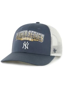 47 New York Yankees 2024 World Series Leader Trucker Adjustable Hat - Navy Blue