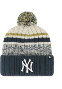 47 New York Yankees Natural 2024 World Series ID Ambush Cuff Mens Knit Hat