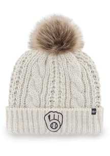 47 Milwaukee Brewers Ivory Meeko Cuff Pom Womens Knit Hat