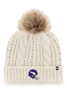 47 Minnesota Vikings Ivory Meeko Cuff Pom Design Womens Knit Hat