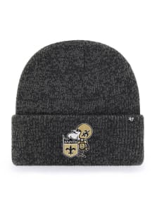 47 New Orleans Saints Black Retro Brain Freeze Cuff Mens Knit Hat