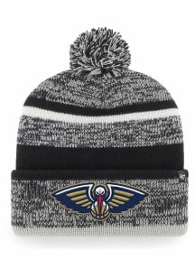 47 New Orleans Pelicans Black Northward Cuff Pom Mens Knit Hat