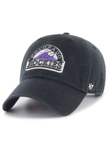 47 Colorado Rockies Alt Logo Clean Up Adjustable Hat - Black