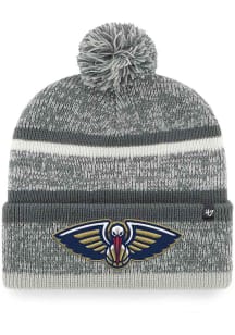 47 New Orleans Pelicans Grey Northward Cuff Pom Mens Knit Hat